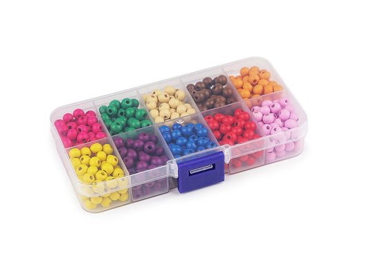 Image of Wooden bead set in a box (mix) – available at Šarlotes audumi