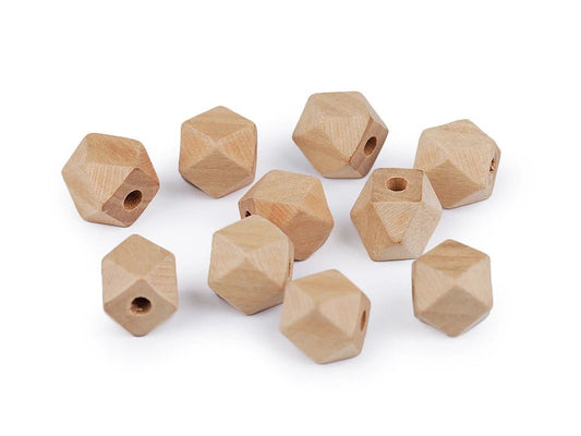 Image with Wooden beads 12x12 mm | Natural, untreated wood – available at Charlotte's Fabrics