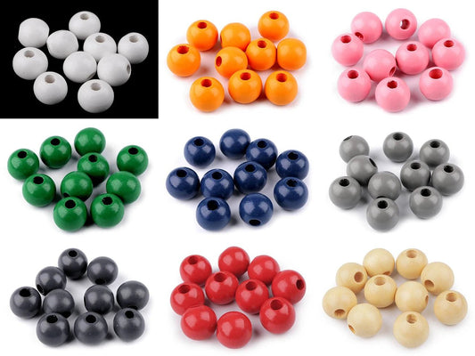 Wooden beads Ø 25 m 10 pcs.| in various shades