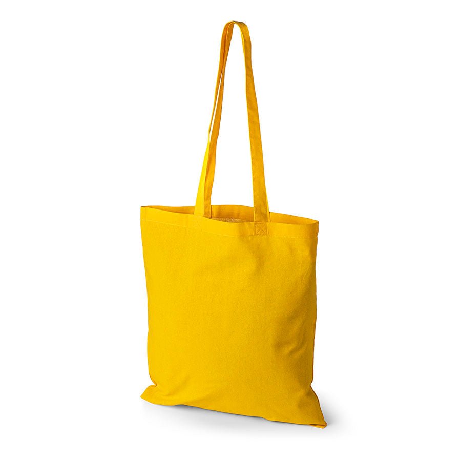 Attēls ar Kokvilnas auduma maisiņš ar garajiem rokturiem 38 x 42 cm 140 g/m² - dzeltens – pieejams Šarlotes audumi