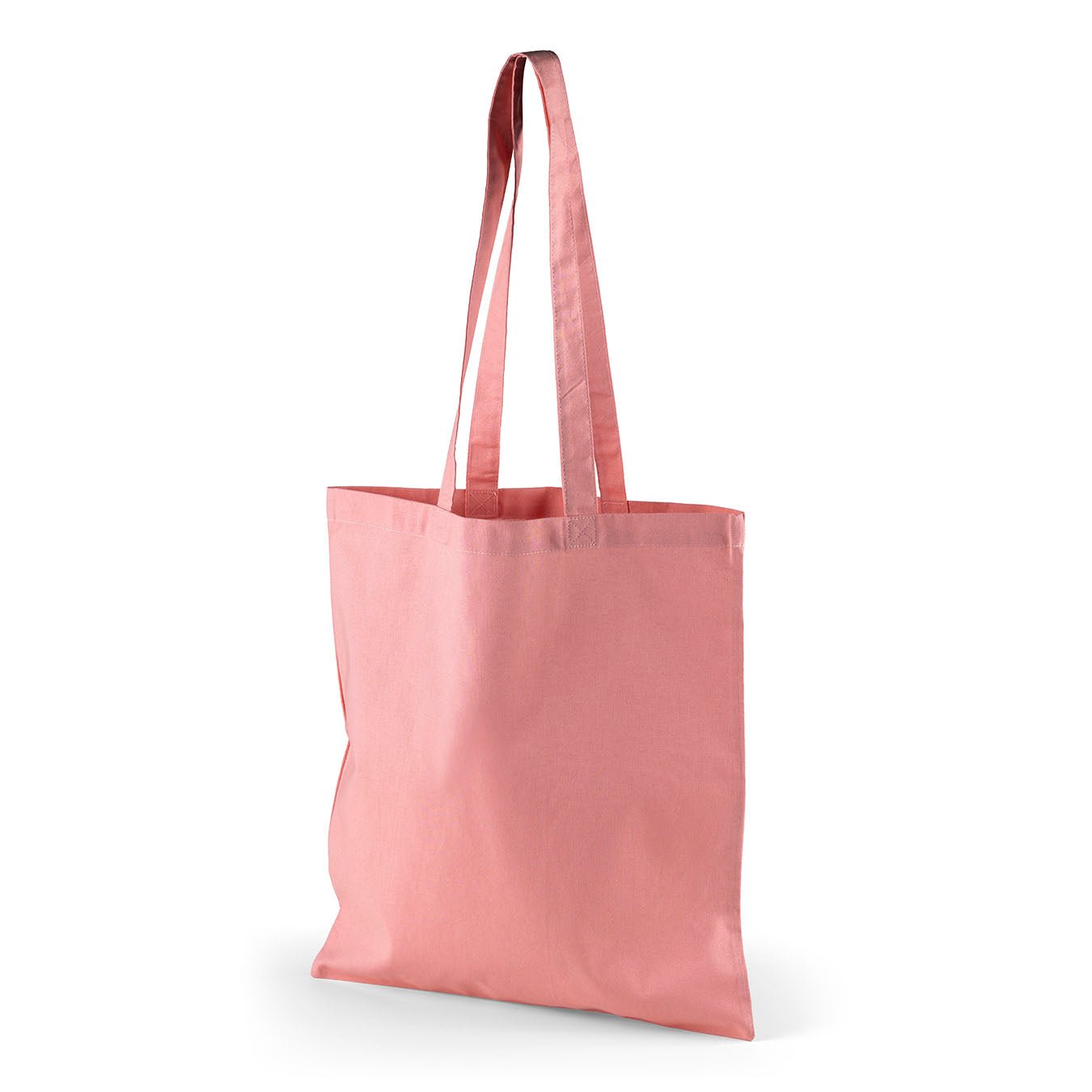 Attēls ar Kokvilnas auduma maisiņš ar garajiem rokturiem 38 x 42 cm 140 g/m² - rozā – pieejams Šarlotes audumi