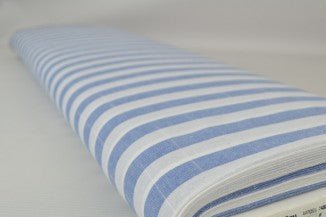 Puuvillakangas - vaaleansiniset raidat 150 g/m²