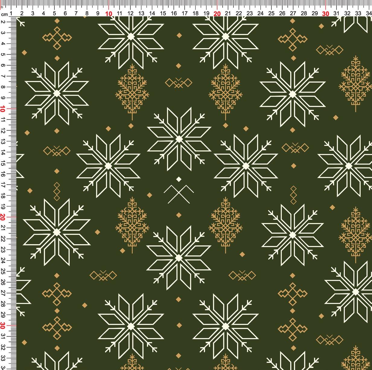Cotton loopback knit with star motifs on a dark green background, 250 g/m² – available at Šarlotes audumi