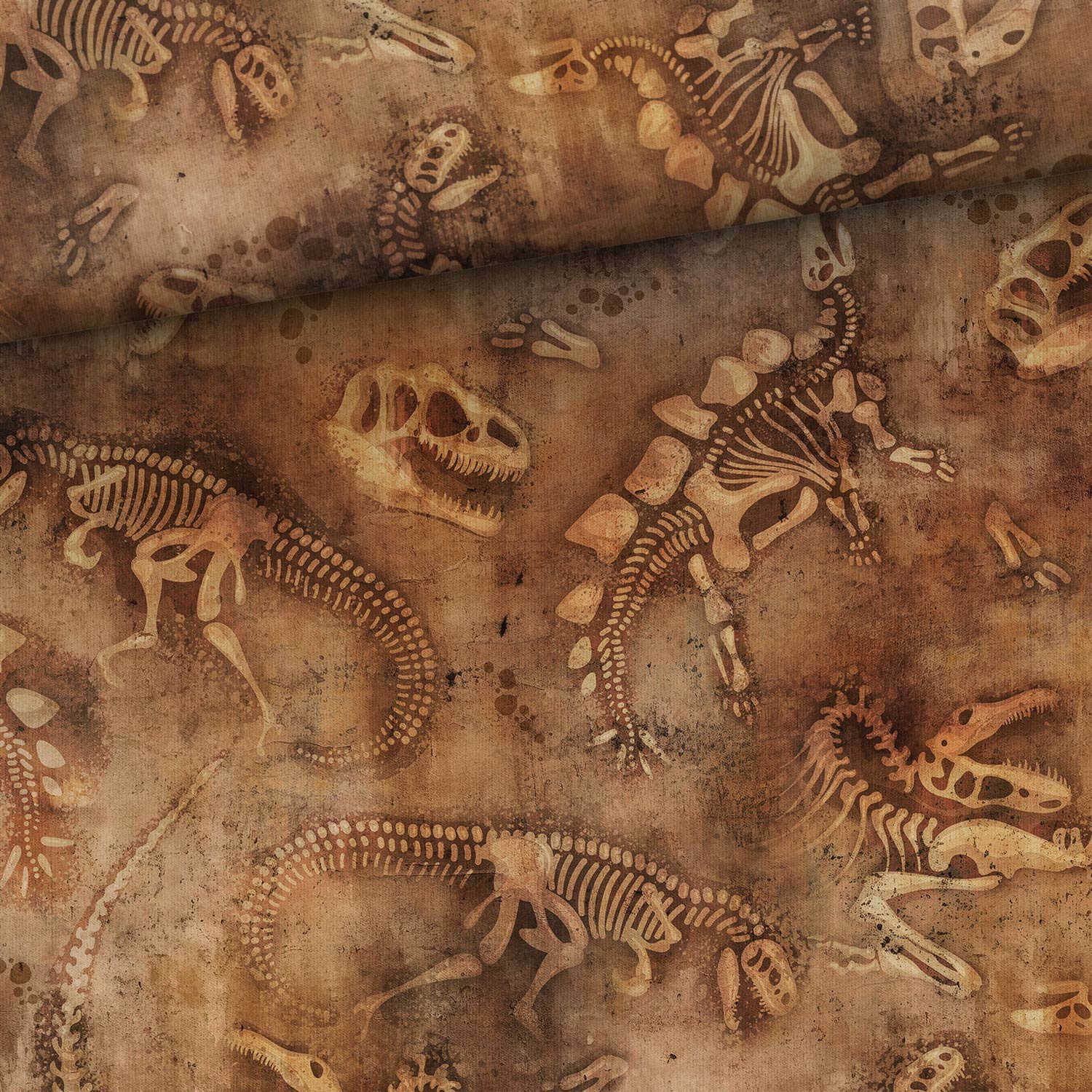 Image avec jersey bouclette en coton - fossiles de dinosaures 250 g/m² – disponible chez Šarlotes audumi