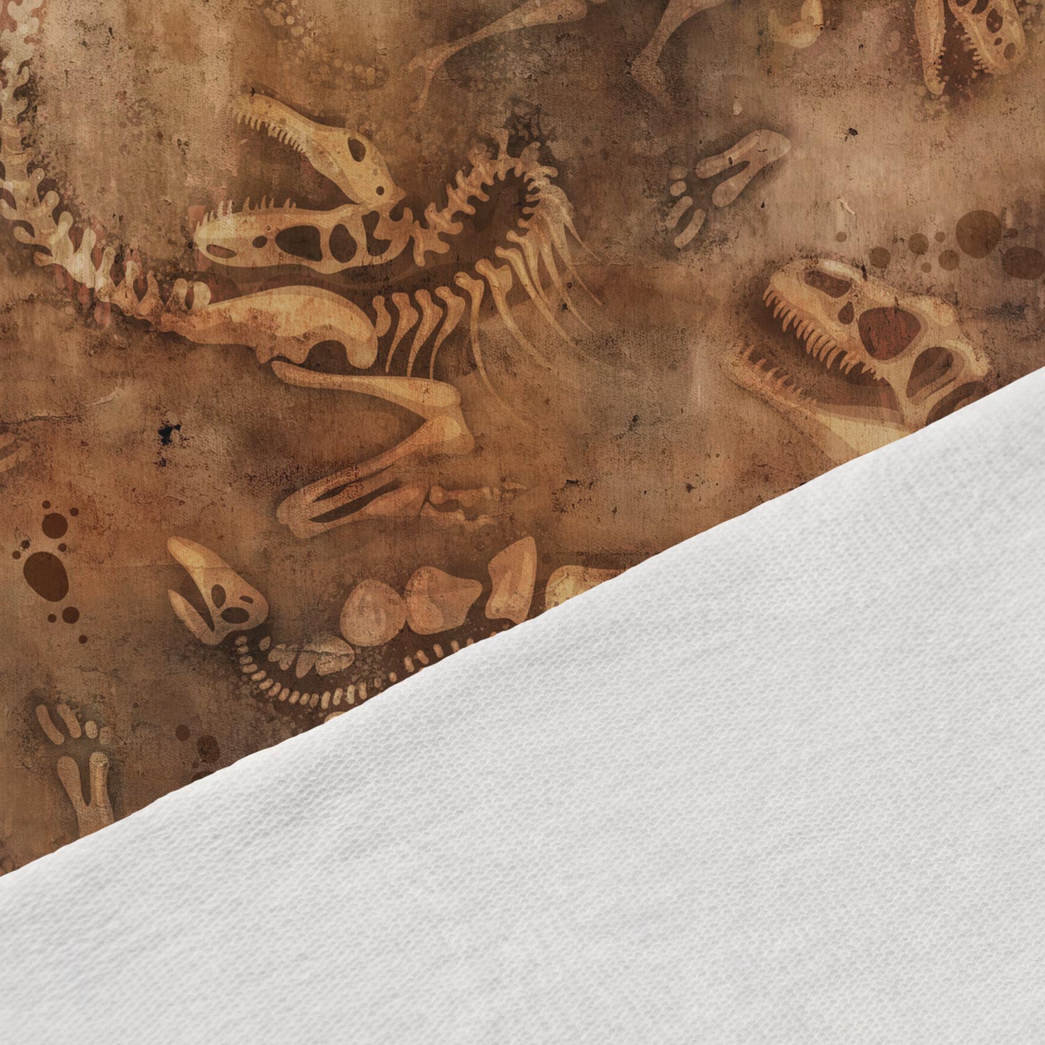 Image avec maille bouclette en coton - fossiles de dinosaures 250 g/m² – disponible chez Šarlotes audumi
