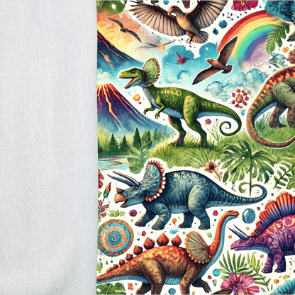 Maille bouclée en coton - monde des dinosaures 260 g/m²