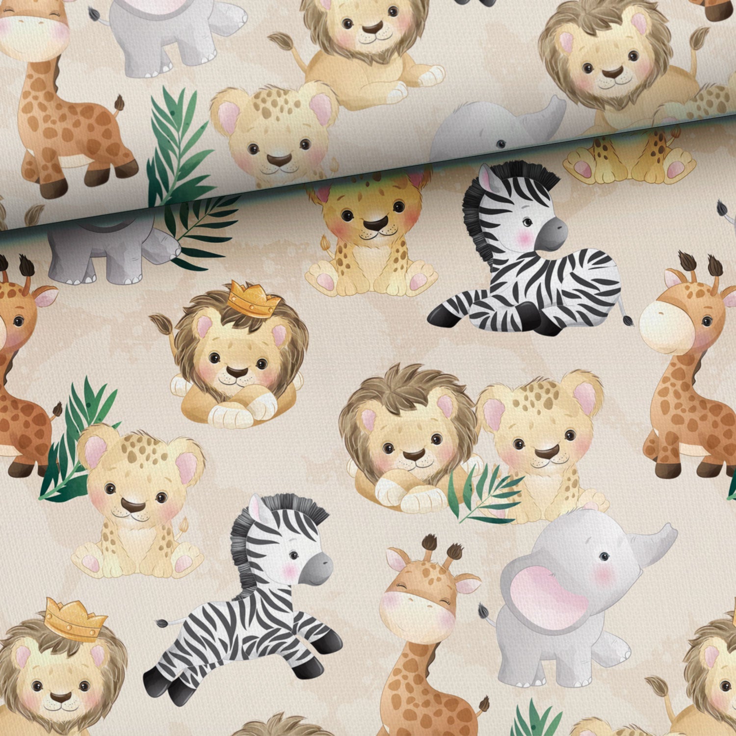 Maille bouclette en coton - bébés de la jungle 250 g/m²