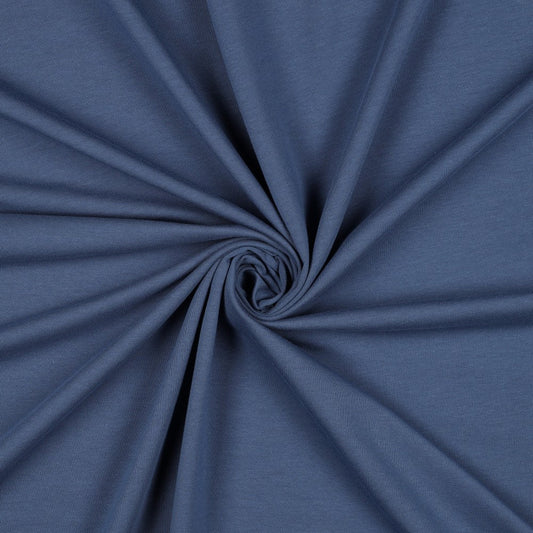 Cotton loopback knit-indigo 235 g/m² (GOTS certified)
