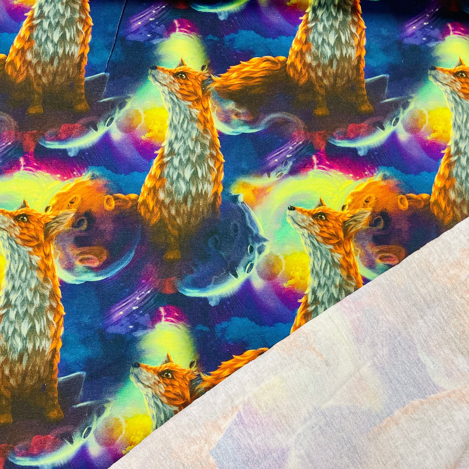 Cotton loopback knit - foxes 260 g/m²