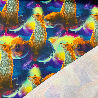 Cotton loopback knit - foxes 260 g/m²