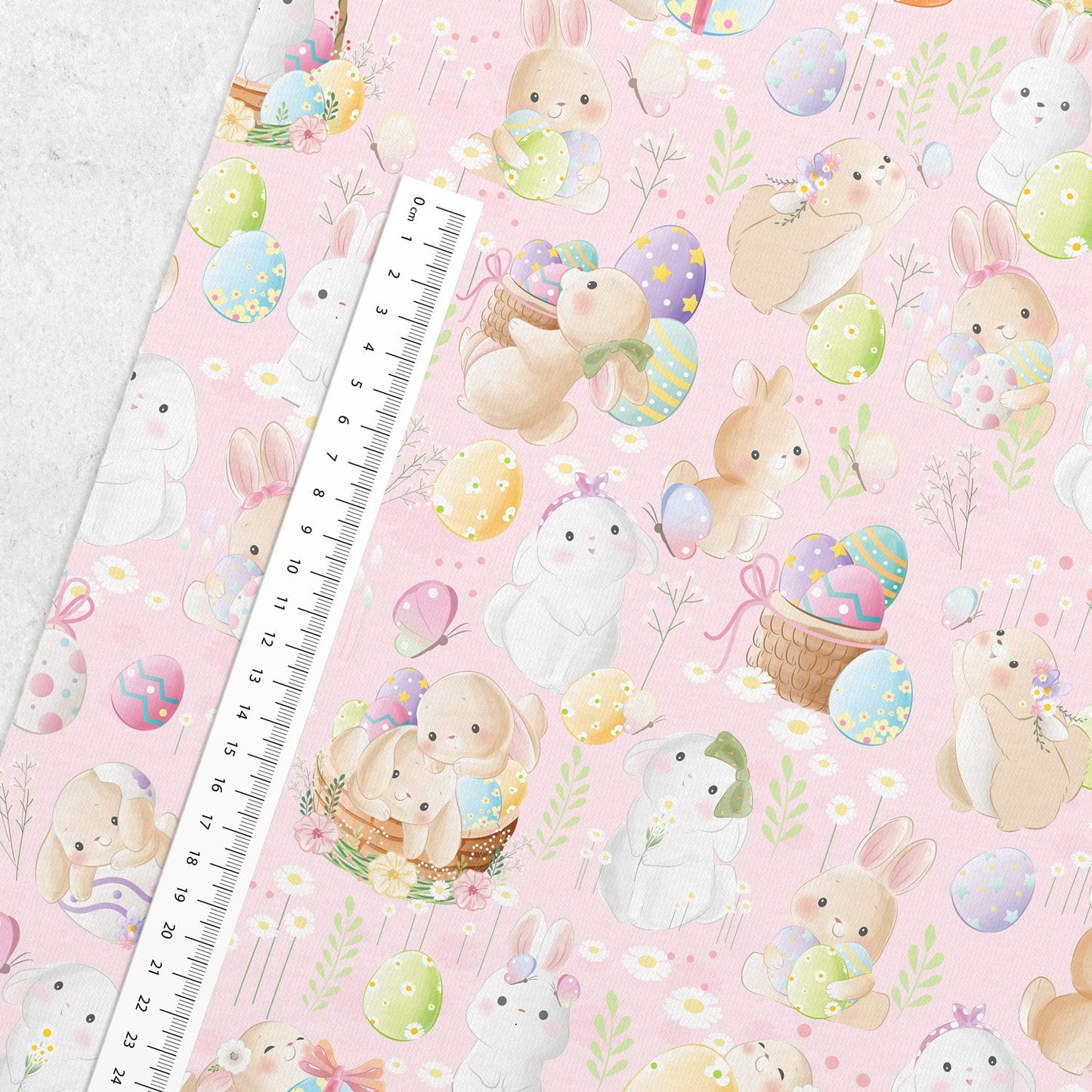 Jersey éponge en coton - lapin de Pâques 260 g/m²