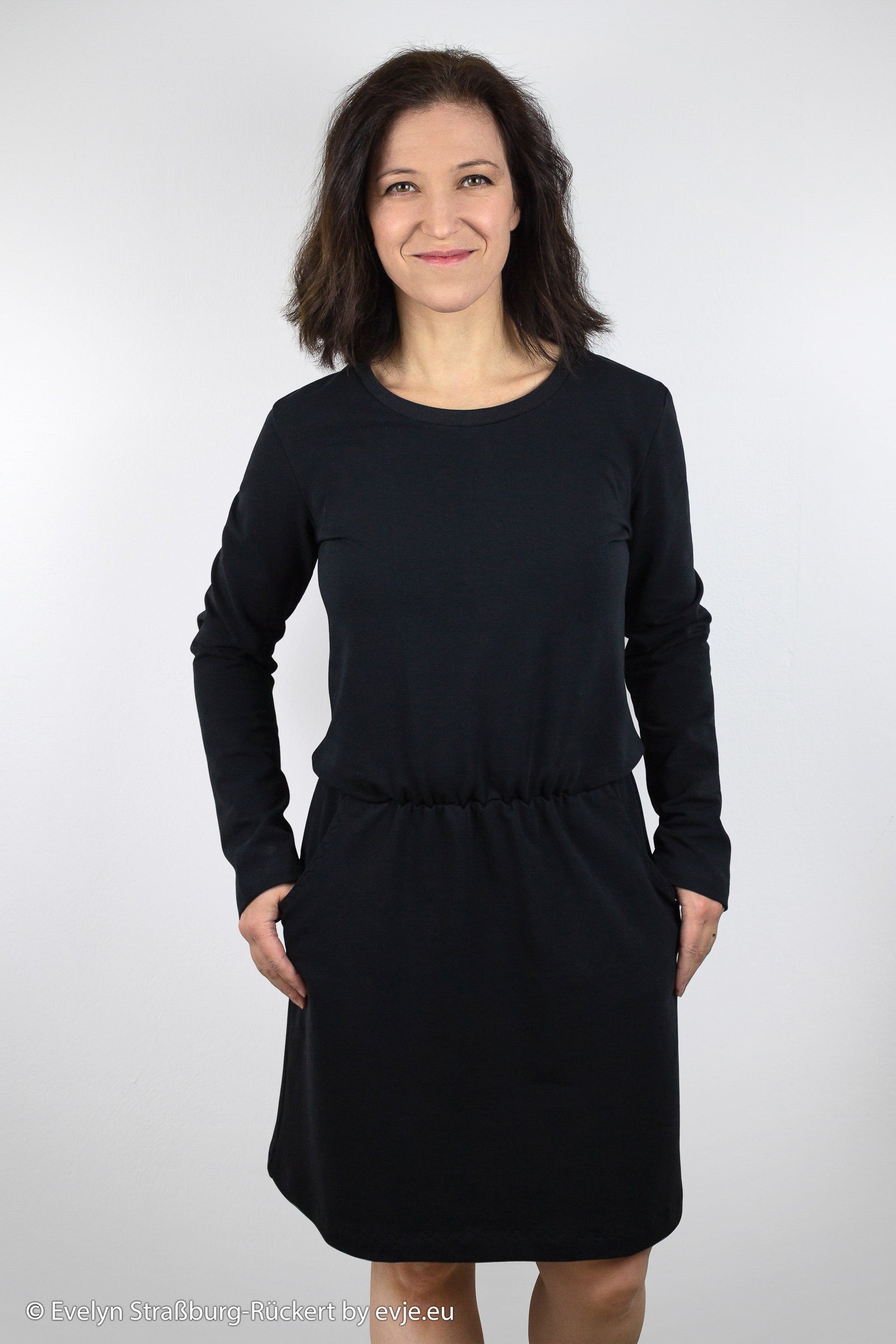 Maille bouclette en coton - noire 235 g/m² (certif. GOTS)