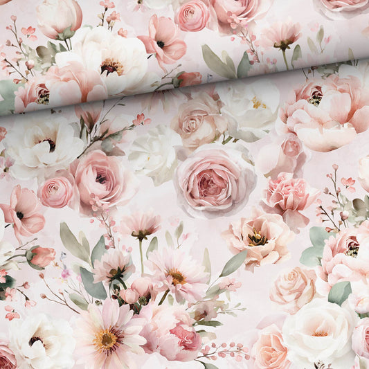 Image of cotton loopback knit - rose garden 250 g/m² – available at Šarlotes audumi