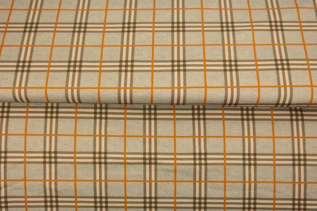 Maille bouclette en coton à carreaux - 250 g/m²
