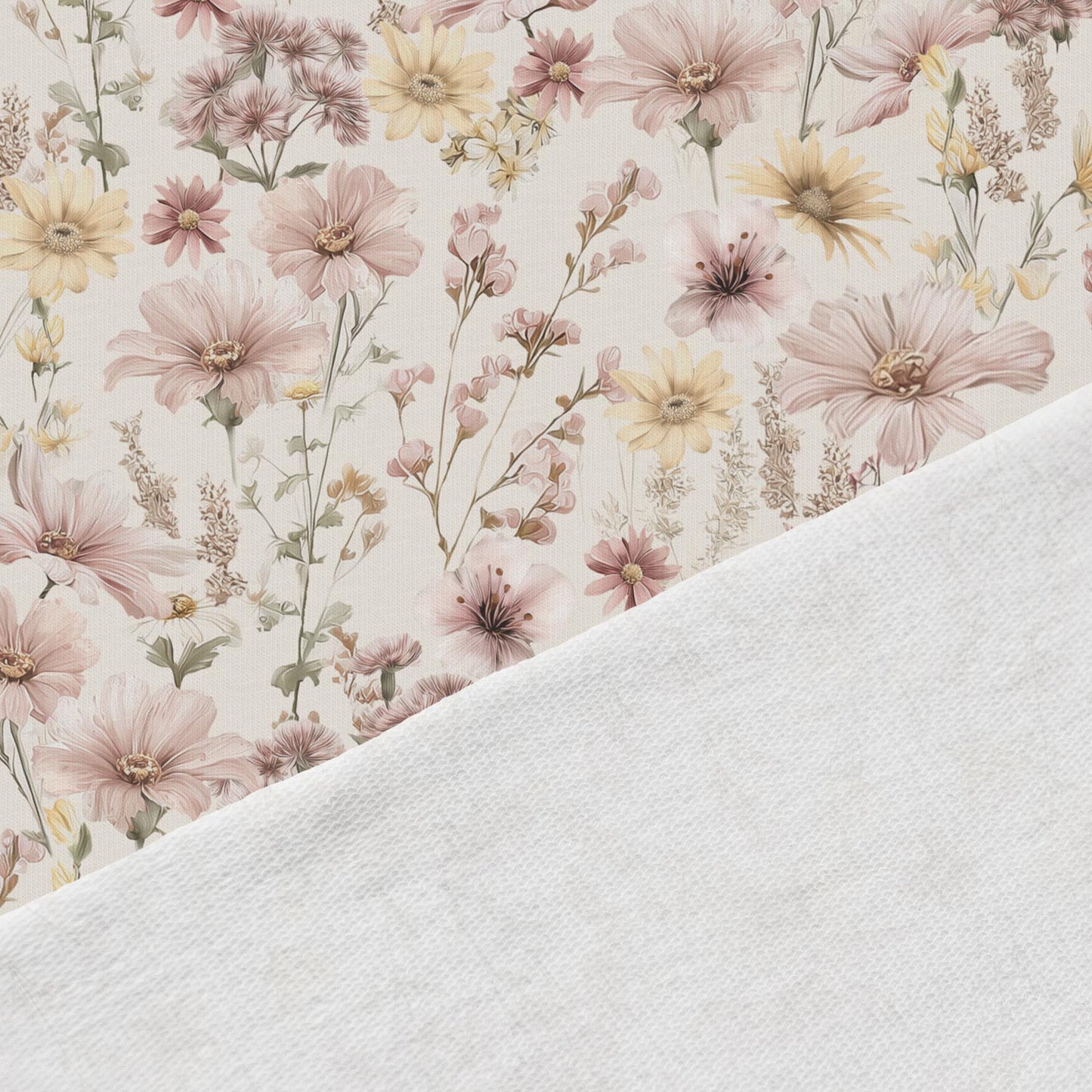 Image with cotton loopback knit - sunlit meadow 250 g/m² | Design - 08 – available at Šarlotes audumi