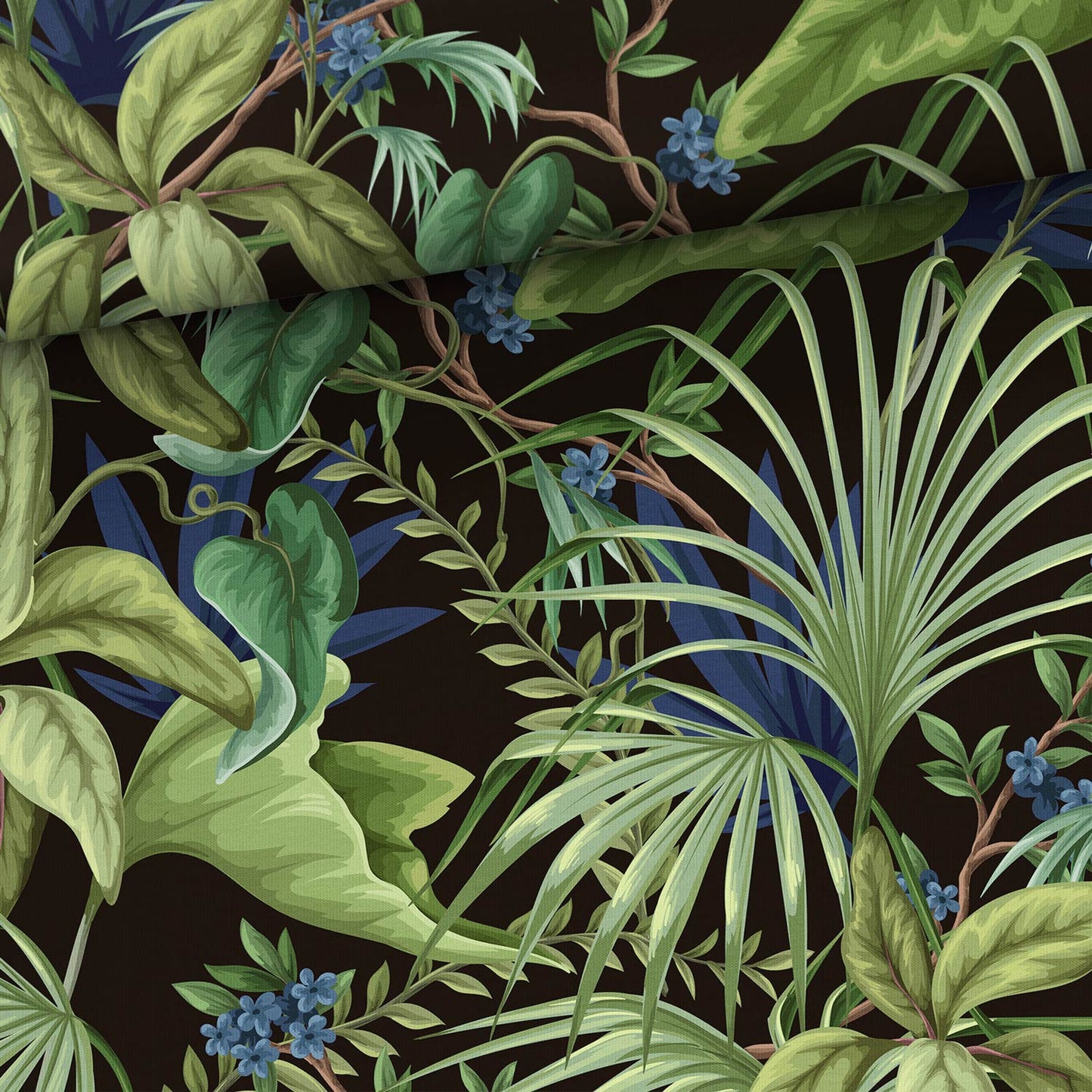 Image de jersey molletonné en coton - Nuit tropicale 250 g/m² – disponible chez Šarlotes audumi