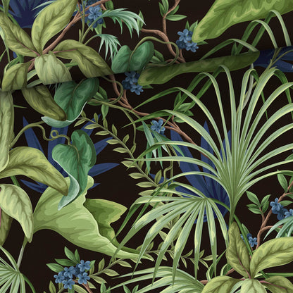 Image de jersey molletonné en coton - Nuit tropicale 250 g/m² – disponible chez Šarlotes audumi