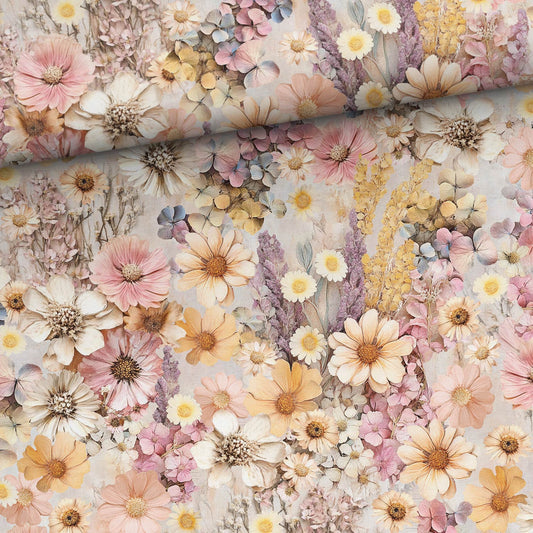 Image with cotton loopback knit fabric - summer in pastel tones 250 g/m² – available at Charlotte Fabrics