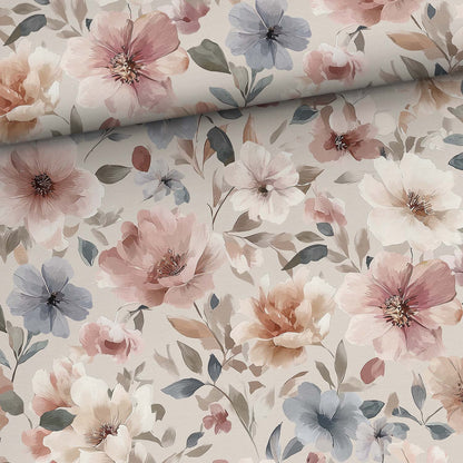 Image avec jersey à boucles en coton - harmonie florale 250 g/m² – disponible chez Šarlotes audumi