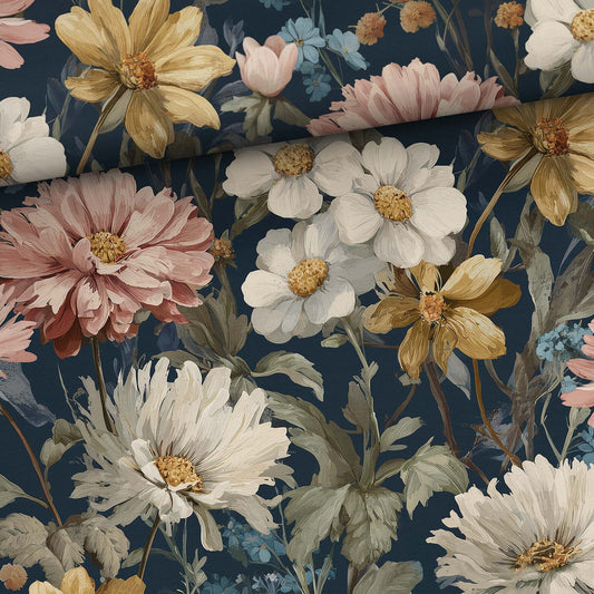 Image of cotton loopback knit - Flower Dream 250 g/m² – available from Šarlotes audumi