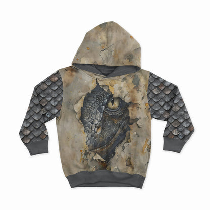 Image en maille bouclette en coton - écailles de dragon bleues 250 g/m² | Design - 13 – disponible chez Šarlotes audumi