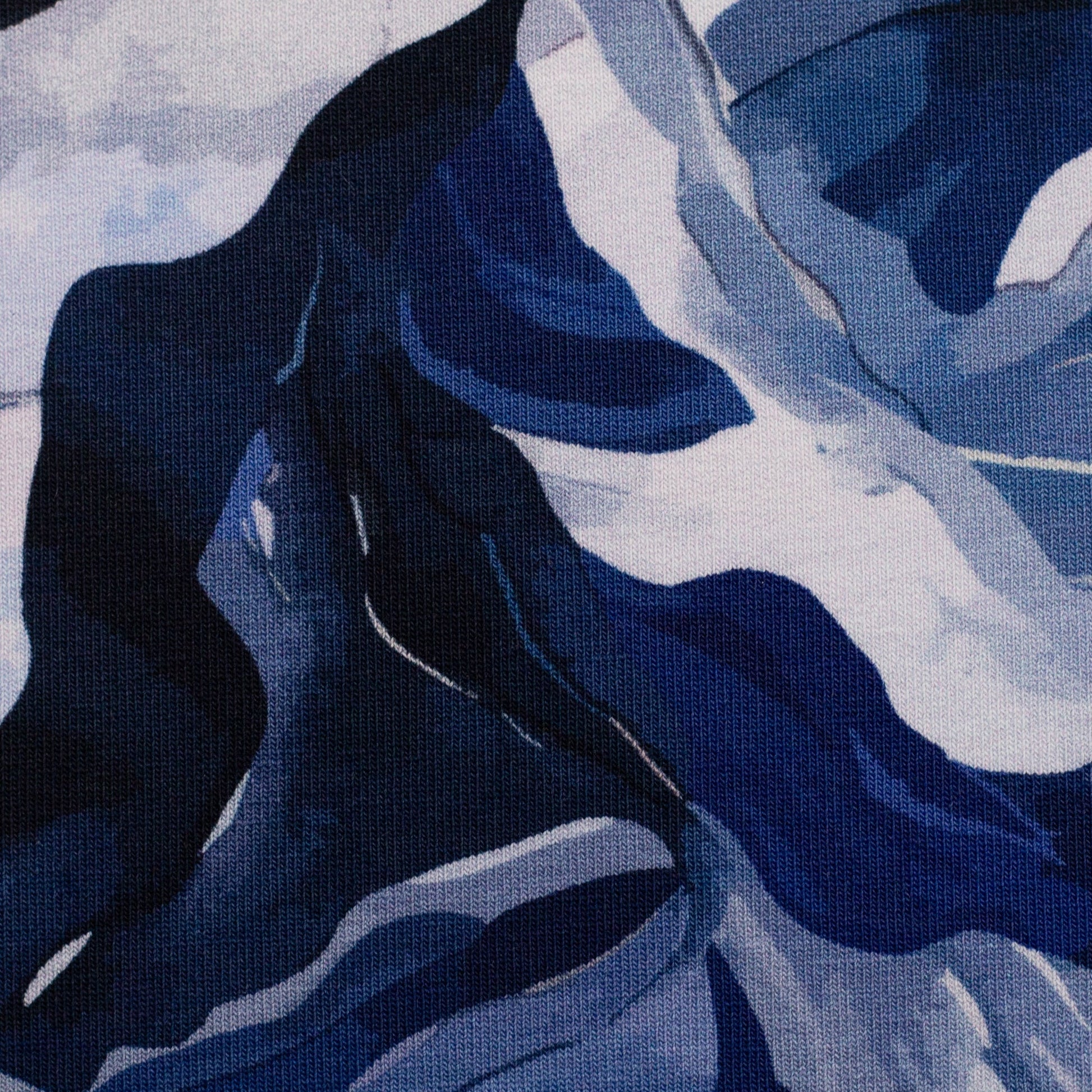 Image of cotton loopback knit - Blue Wave Dance 245 g/m² – available at Šarlotes audumi