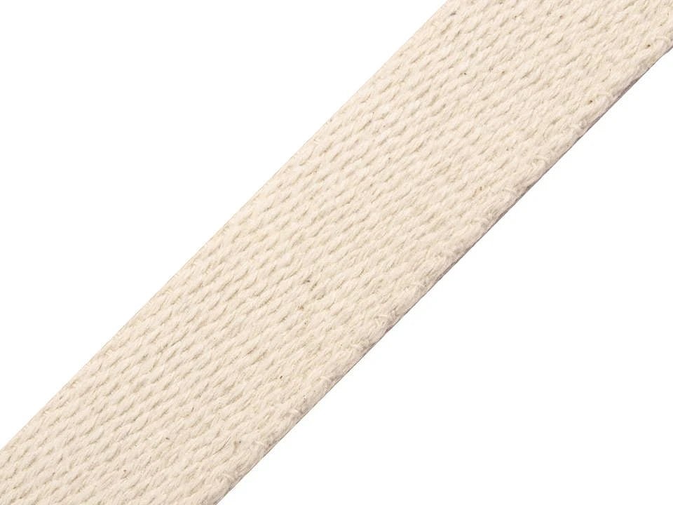 Baumwollband für Taschen und Riemen 25 mm – natur