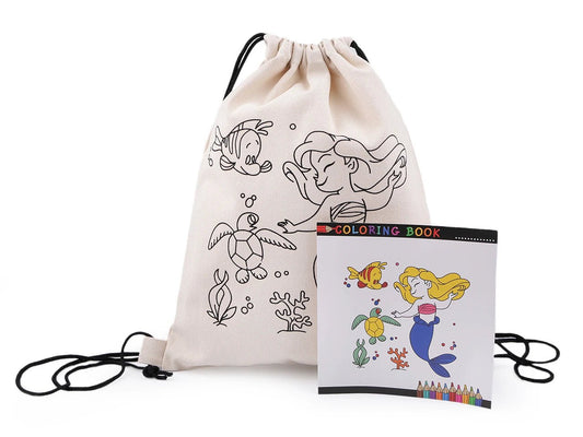 cotton bag with coloring picture – mermaid