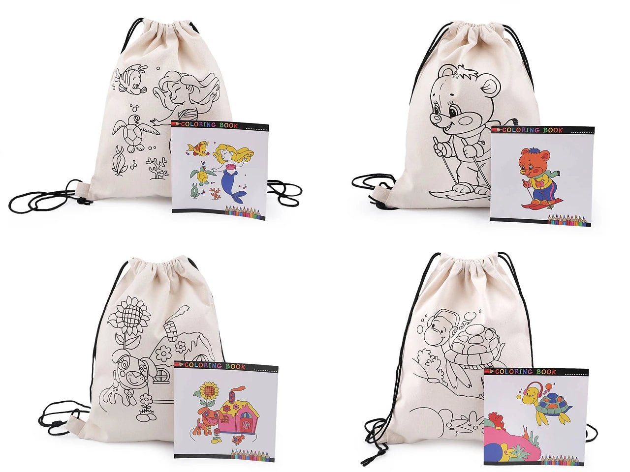 Sac en coton avec motif à colorier – chien