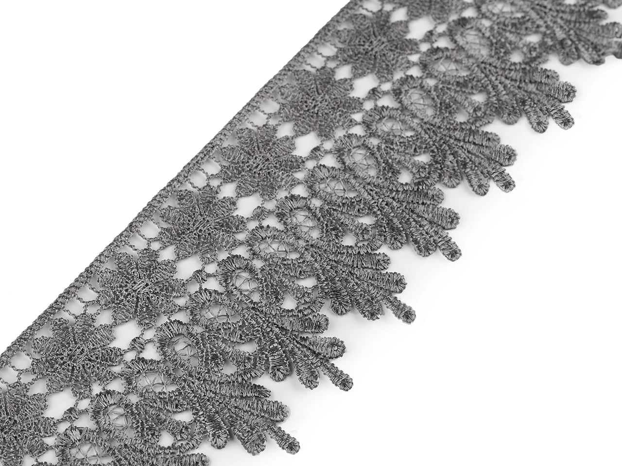 Dentelle en coton - 7 cm grise