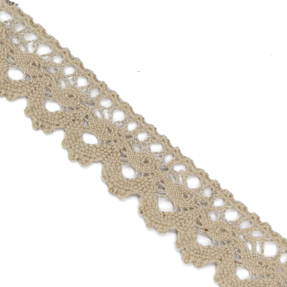 Kuva puuvillaisesta pitsinauhasta, beige – 2,2 cm – saatavilla verkossa Šarlotes audumi