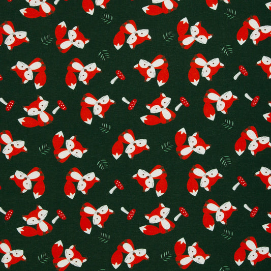 Image of cotton brushed loopback knit - foxes 230 g/m² – available at Šarlotes audumi
