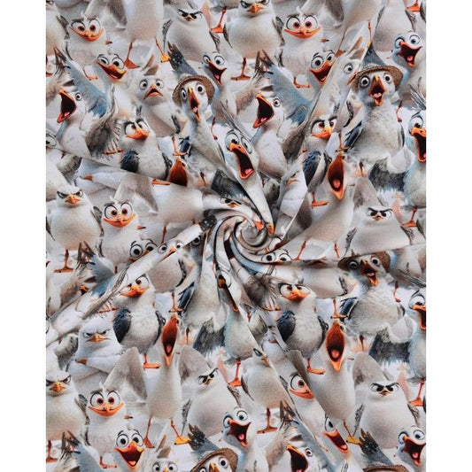 Image with cotton knit fabric - seagulls are talking to me again.... 200 g/m² – available from Charlotte's Fabrics
