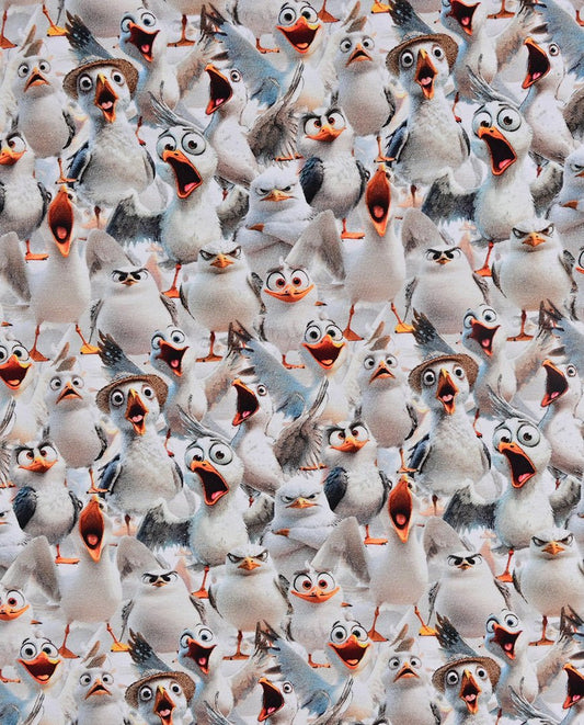 Image of cotton jersey - the seagulls are talking to me again.... 200 g/m² – available at Šarlotes audumi