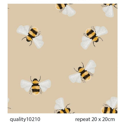 Jersey en coton - petites abeilles 200 g/m²