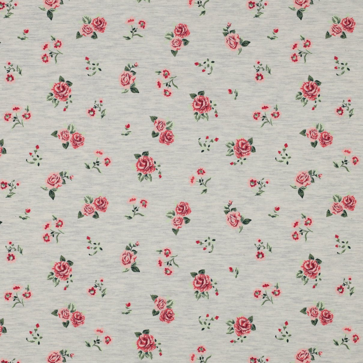 Jersey en coton - petites roses 200 g/m²