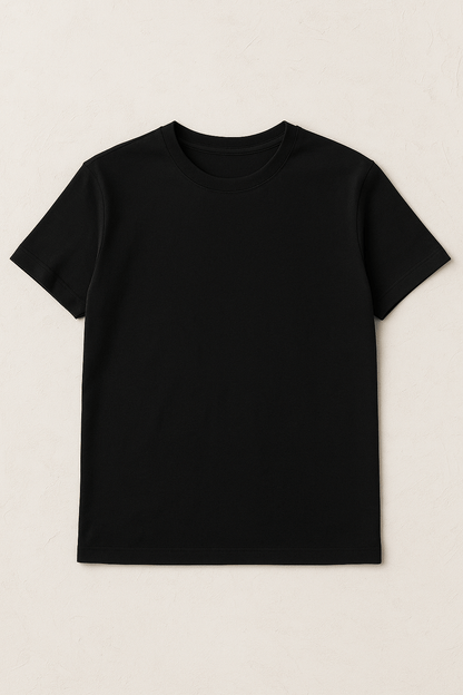 Kokvilnas trikotāža - melna 215 g/m²