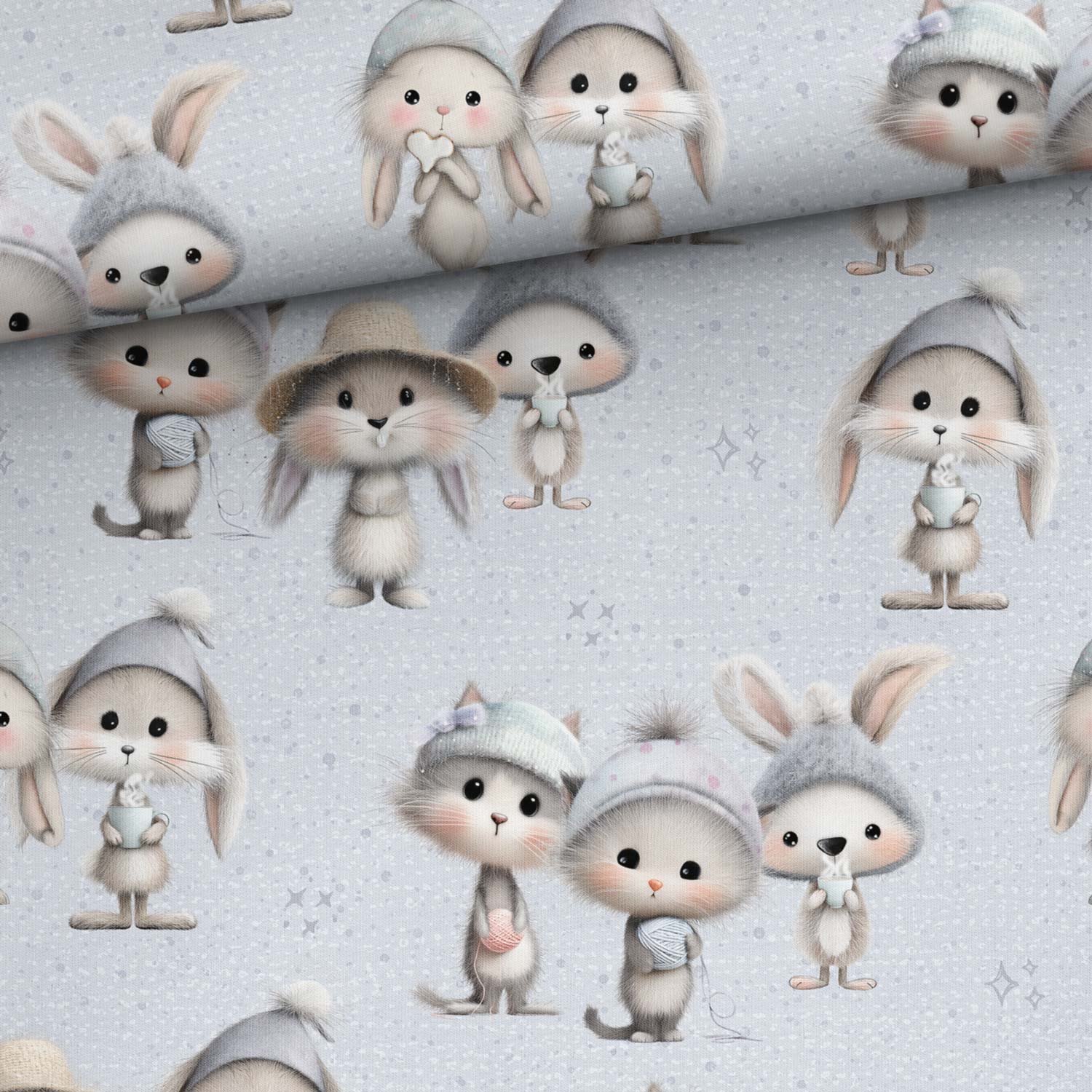 Jersey en coton - petites souris 200 g/m²