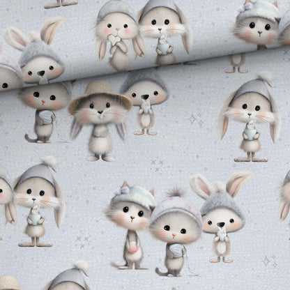 Jersey en coton - petites souris 200 g/m²
