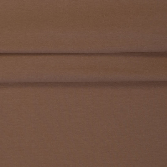 Image of cotton jersey in milk chocolate brown 210 g/m² – available at Šarlotes audumi