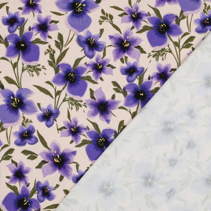 Cotton jersey - violet flower dream 190 g/m²