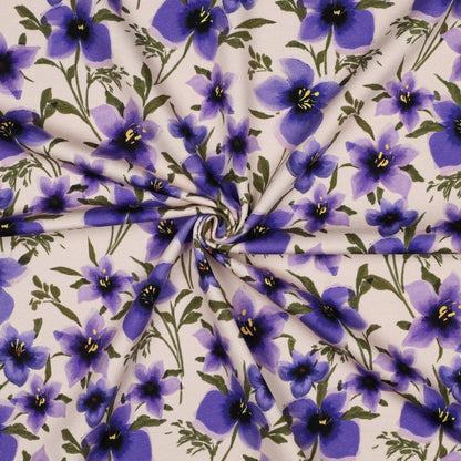 Cotton jersey - purple floral dream 190 g/m²