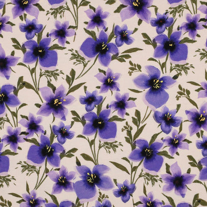 Cotton knit fabric - purple floral dream 190 g/m²