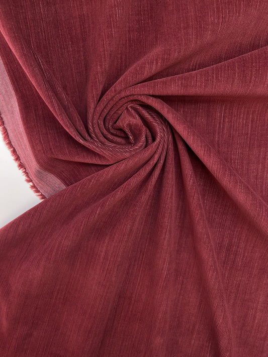 Image of cotton velour fabric with elastane in dark red – Italy – available online at Charlotte's Fabrics