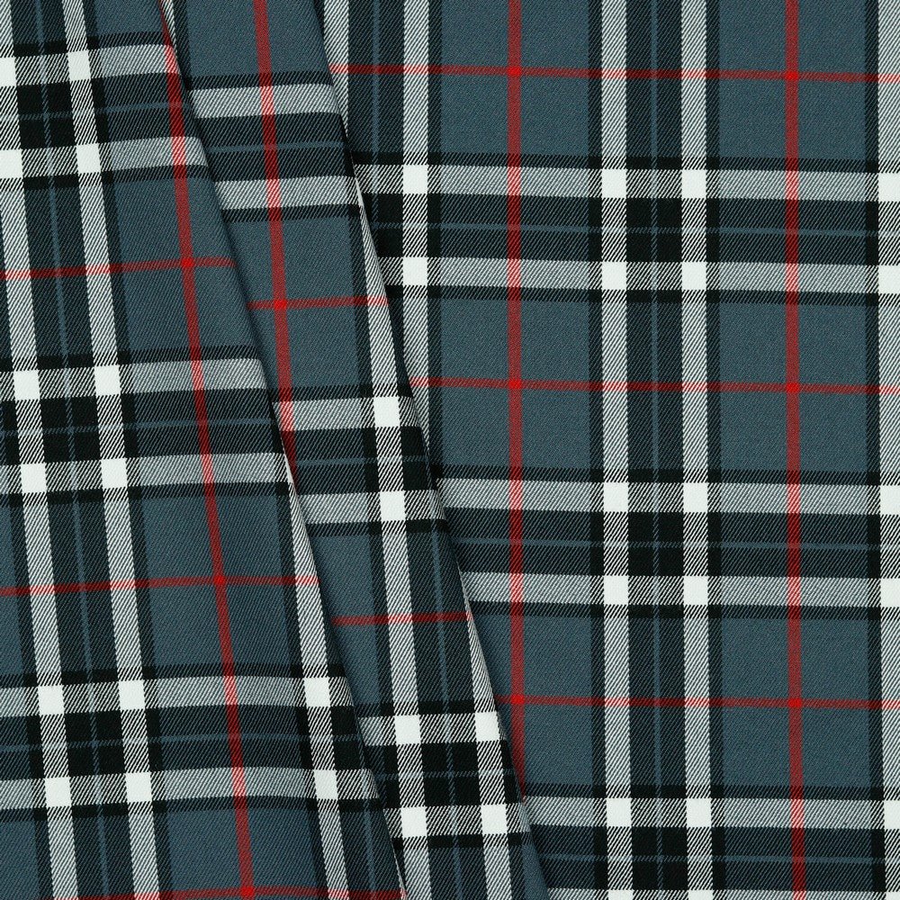 Suit fabric - grey plaid 230 g/m²