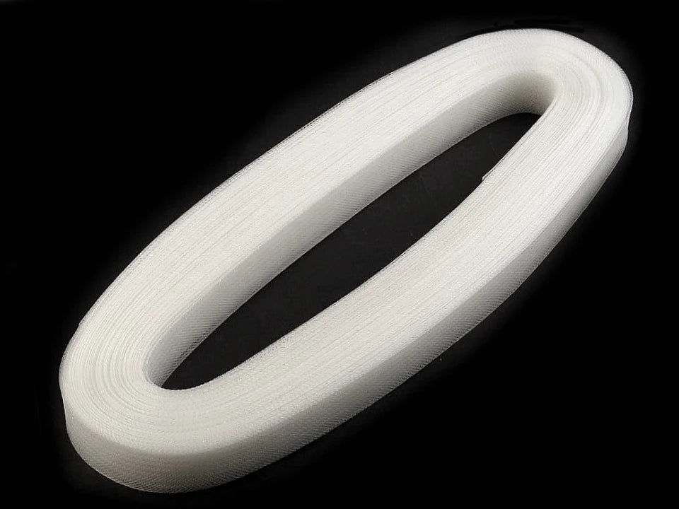 Ruban de crinoline | 2,5 cm | 40 m | rigide, transparent