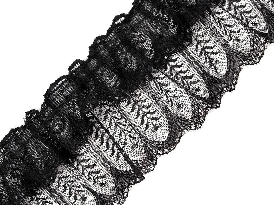 Image avec ruban en dentelle croquet 85–95 mm - noir – disponible chez Šarlotes audumi