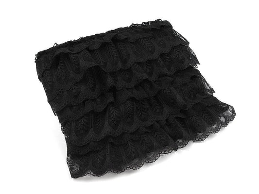 Image with Krokota lace ribbon 85–95 mm - black - available at Charlotte Fabrics