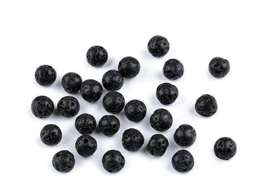 Perles de lave| Ø7 mm| 20 pièces