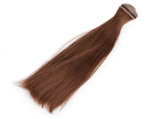 Cheveux de poupée 20 cm - brun clair